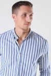 Only & Sons Matthew LS Stripe Manderine Shirt Dark Blue