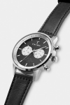 Triwa Slate Nevil Watch Black Sewn Classic Silver