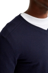 Selected BERG LS KNIT V-NECK Navy Blazer Melange