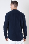 Kronstadt Johan Muslin Henley shirt Navy