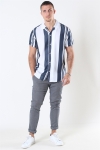 Selected Reg Kevin Shirt SS Stripes B Dark Sapphire