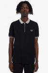 Fred Perry ZIP NECK POLO SHIRT 102 Black