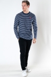 Kronstadt Timmi Organic/Recycled L/S stripe tee Navy / White