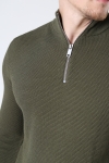 ONLY & SONS PANTER STRUC HALF ZIP KNIT Olive Night