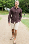ONLY & SONS Caiden LS Linen Shirt Coffee Bean Peppercorn