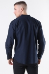 Clean Cut Cotton Linen Mao Shirt Navy