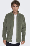 ONLY & SONS Michael Regular Fit Stretch Cord Shirt LS Castor Gray