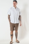 Solid Lin Stripe Shirt Off White