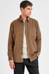 Selected SLHREGBENJAMIN CORD SHIRT LS W Brindle