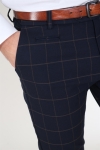 Les Deux Como Check Suit Pants Dark Navy/Brown