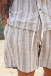 ONLY & SONS Tel Stripe Shorts Vintage Khaki
