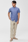 Selected Slim Linen Shirt SS Classic Medium Blue Melange