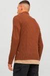 Jack & Jones PERFECT KNIT HALF ZIP Cambridge Brown