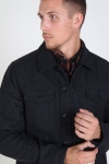 Solid Cool Faux Wool Jacket Dark Grey Melange