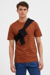 Selected SLHNORMAN STRIPE SS O-NECK TEE W NOOS Bombay Brown Black
