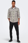 ONLY & SONS MILO OVR CHECK LS SHIRT Purple Ash