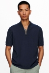 Only & Sons Onsavi Life 12 Ss Quarter Zip Knit D. Navy