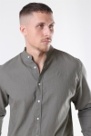 Clean Cut Cotton Linen Mao Shirt Dusty Green