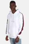 Urban Classics TB2085 Stripe Shoulder Hoodie White/Black/Fire Red