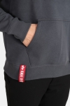 Alpha Industries Basic Hoodie Small Logo Grey Black