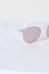 Fashion 1384 Sunglasses Matt Transparent Clear Lens w/Blue Mirror