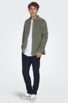 ONLY & SONS Michael Regular Fit Stretch Cord Shirt LS Castor Gray