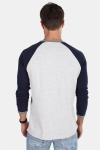 Superdry Premium Goods Raglan L/S T-shirt Grey/Montana Blue