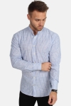 Kronstadt Dean Henley Stripe Shirt Blue