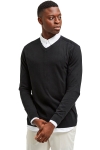 Selected BERG LS KNIT V-NECK Black