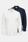 Selected SLHSLIMMULTI SHIRT LS M 2 PACK White with Navy combo.