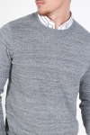 Selected Isak Structure Crew Neck Knit Dark Grey/Twisted
