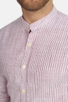 Kronstadt Dean Henley Stripe Shirt Red