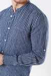 Only & Sons Luke LS Linen Mandarine Shirt Dress Blues/White Stripes