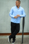 Solid Val Oxford Stretch Shirt LS Sky Blue