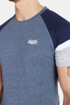 Superdry O L Eng'D Sleeve Baseball T-shirt SS Pacific Blue Heather