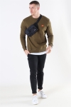 Les Deux Dark Oliven Green/Burnt Orange Piece Sweatshirt