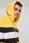 Urban Classics Chest Striped Hoodie Chromeyellow/ Black/ White