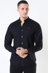 Clean Cut Copenhagen Oxford Mao Stretch L/S Shirt Black