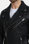 Selected Scott Læder Biker Jacket Camp Black