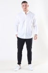 Clean Cut Cotton Linen Mao Shirt White