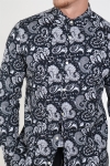 Only & Sons Frederik L/S Paisley Stretch Shirt Black