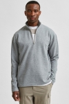 Selected SLHRELAXDREW LS HIGH NECK SWEAT G Light Grey Melange