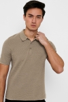 ONLY & SONS ONSMOOSE LIFE 12 SS POLO KNIT Chinchilla