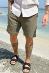 Clean Cut Copenhagen Barcelona Cotton Linen Shorts Dusty Green