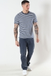 Basic Brand T-shirt Striped Navy/White