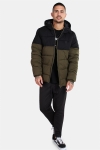 Urban Classics Hooded 2-Tone Puffer Jacket Dark Olive/Black