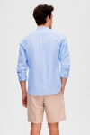 Selected SLHSLIMNEW-LINEN SHIRT LS BAND W Cashmere Blue