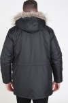 Solid Decker Parka Jacket Black