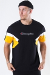 Champion Crewneck T-Shirt Black/Yellow/White