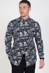 Only & Sons Frederik L/S Paisley Stretch Shirt Black